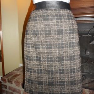 NWOT Nanette Lepore black, tan skirt, 4